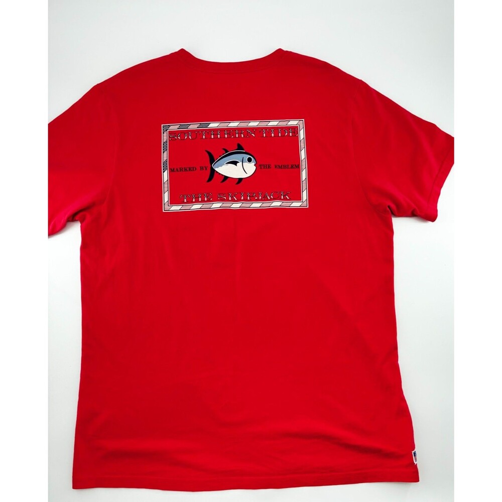Southern Tide Men's Size Large Red "Original Skipjack" Short Sleeve Graphic Tee